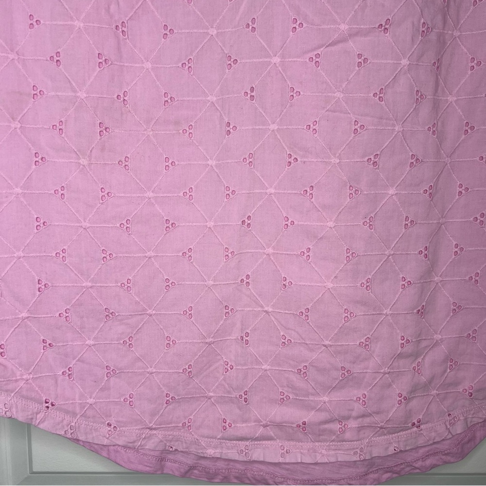 St. John's Bay Light Pink Eyelet Blouse Sz XL Short Sleeve Lined V-Neck Top - Picture 4 of 11